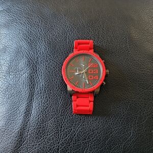Diesel Vibrant Red Watch with Bold Dial